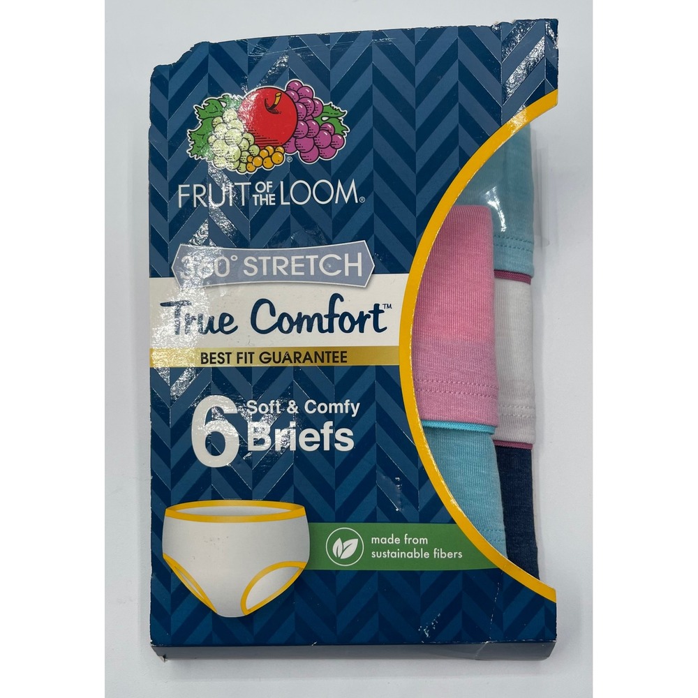 Fruit of the Loom Girls 5 Pack True Comfort Briefs‎ Size 10 Multicolor